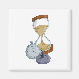 Imán Reloj de reloj de arena, de sol y de bolsillo
