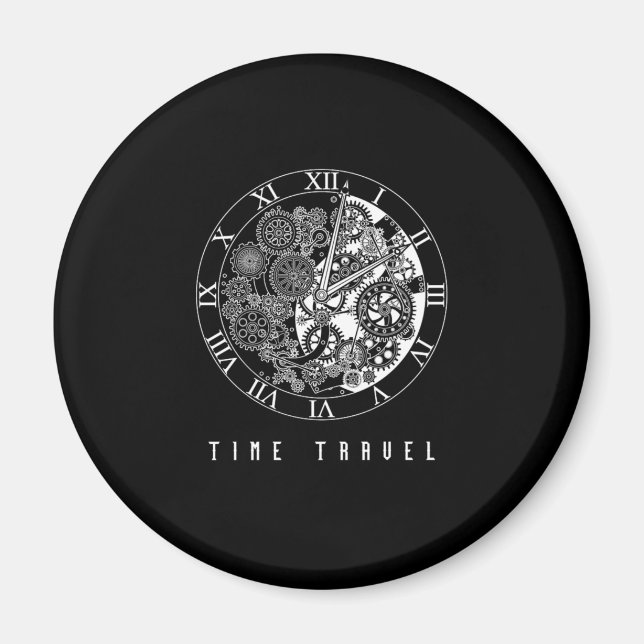 Imán Reloj de viajes de tiempo Regalo de ficción pasado (Frente)