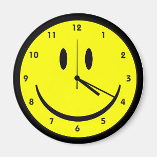 Imán Reloj feliz de la cara del hippy