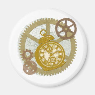 Imán Reloj y engranajes de Steampunk