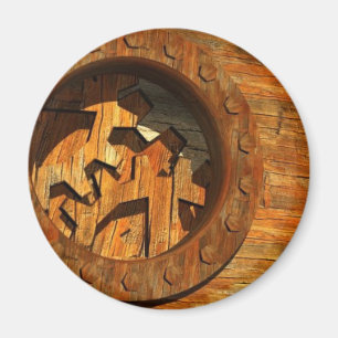 Imán relojería de madera