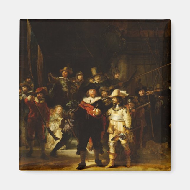Imán Rembrandt Nightwatch Night Watch Pintura barroca (Frente)
