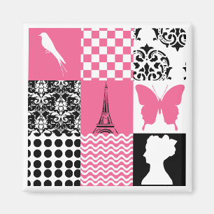 Imán Remiendo rosado y negro