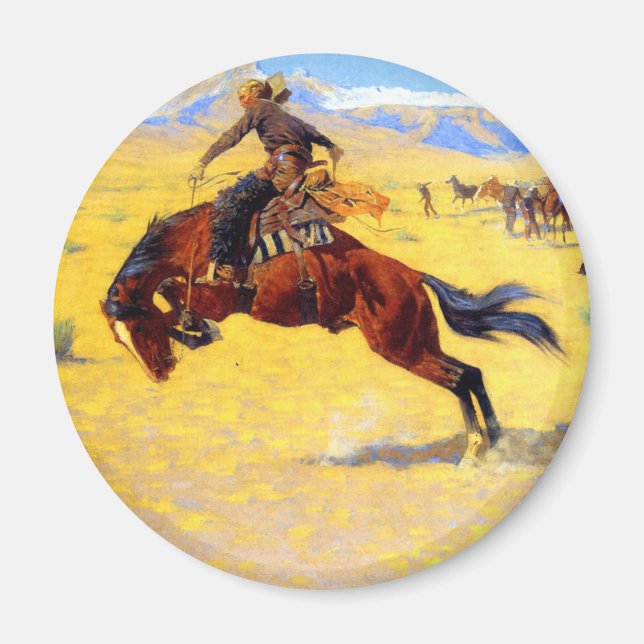 Imán Remington Old West Horse y Cowboy (Frente)