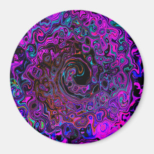 Imán Remolino Líquido Retro Negro y Magenta Alucinante