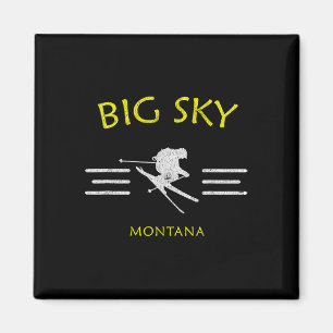 Imán Remonte de esquí Big Sky Montana Camiseta de esquí
