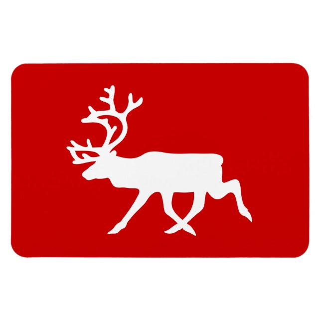Imán Reno blanco / Silhouette Caribou (Horizontal)