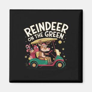 Imán Reno en Verde Camiseta de Golf de Navidad para Gol