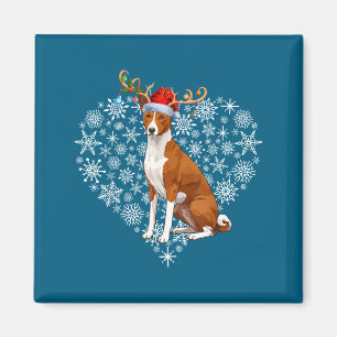 Imán Renode Santa Sombrero Basenji Amantes Navidad