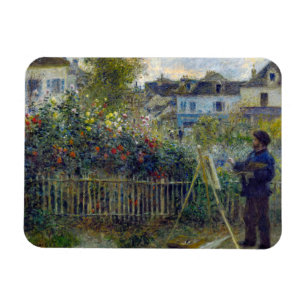 Imán Renoir - Claude Monet pintando en su jardín