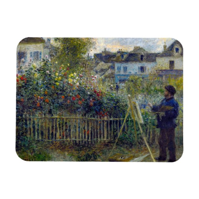 Imán Renoir - Claude Monet pintando en su jardín (Horizontal)