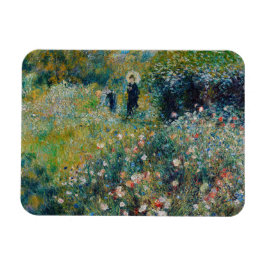 Imán Renoir - Mujer con sombrilla en un jardín