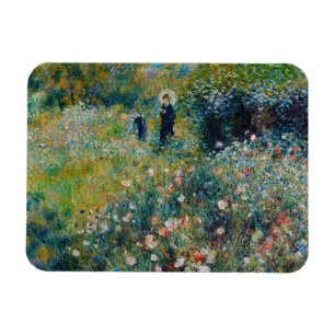 Imán Renoir - Mujer con sombrilla en un jardín