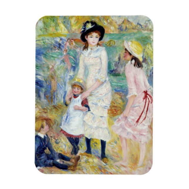 Imán Renoir - Niños en la costa, Guernsey (Vertical)
