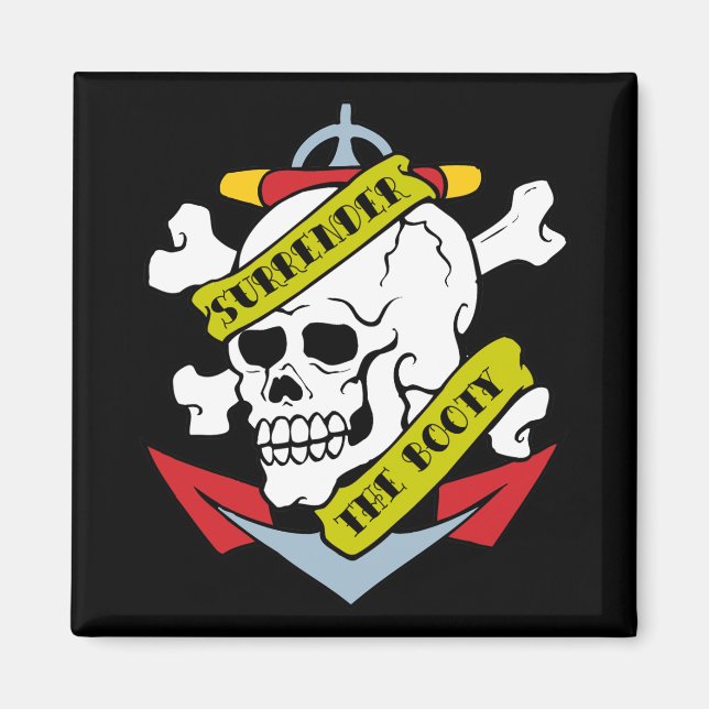 Imán Renunciar al cráneo de booty (Frente)