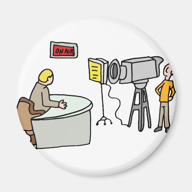 Imán Reportando en vivo en un estudio (Frente)