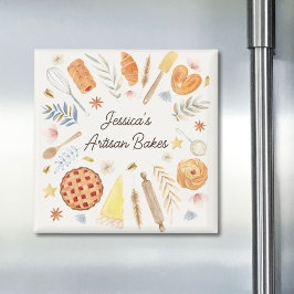 Imán Repostería de Pastelería Personalizada Acuarela