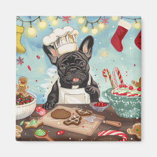 Imán Repostería Navideña con Bulldog Francés: Navidad F