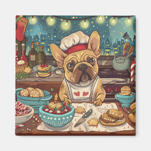 Imán Repostería Navideña con Bulldog Francés: Navidad F