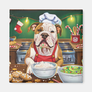 Imán Repostería Navideña del Bulldog Americano: Navidad