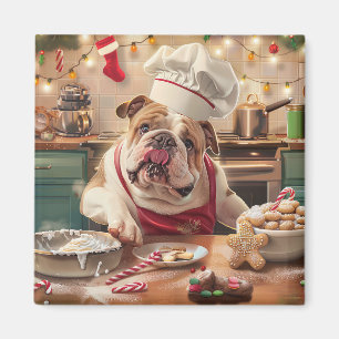 Imán Repostería Navideña del Bulldog Inglés: Navidad Fe