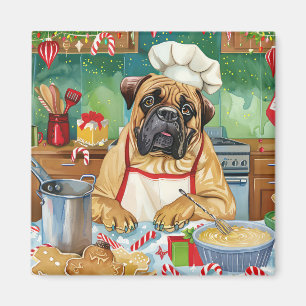 Imán Repostería Navideña del Bullmastiff: Navidad Festi