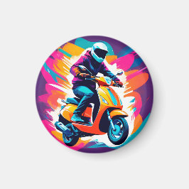 Imán Representación de Arte Colorido de una Persona Mon