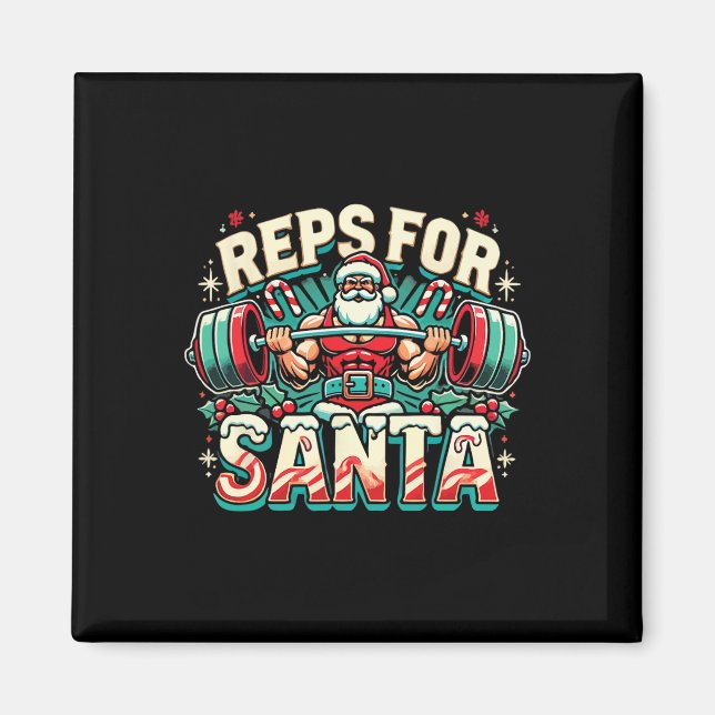 Imán Reps For Santa – Funny Christmas Fitness Bodybuild (Frente)
