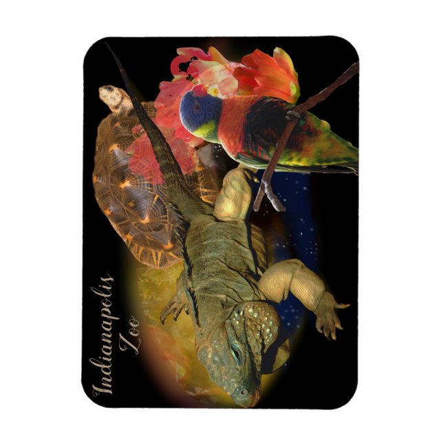 Imán Reptiles y aves del zoológico de Indianápolis (Vertical)