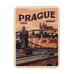 Imán república checa vintage viaje prague regalos repúb