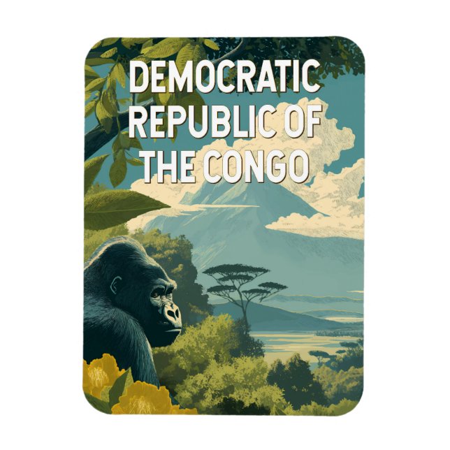 Imán República Democrática del Congo Ilustración (Vertical)