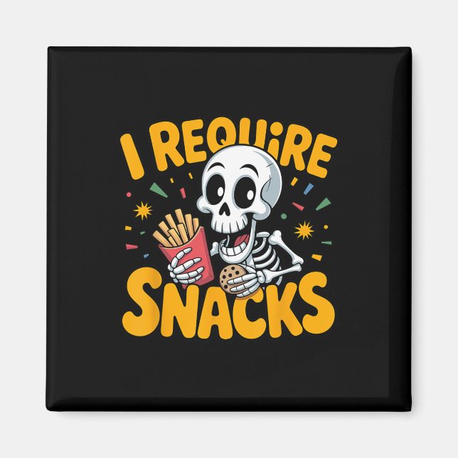 Imán Requerí Snacks Fun Halloween Skeleton Meme Fast (Frente)