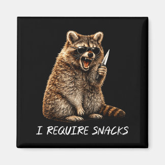 Imán Requieren snacks mapache divertido meme animal hom