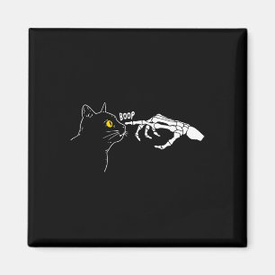 Imán Rero Vintage Black Cat Skeleton Hand Boop Hallowee