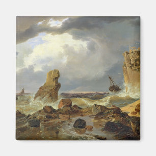 Imán Resaca en una costa rocosa, 1835