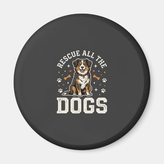 Imán Rescata a todos los perros vintage perro (Frente)