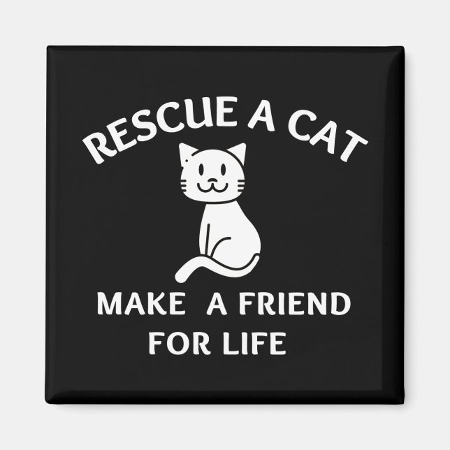 Imán Rescate De Que Un Gato Haga Un Amigo Por La Vida (Frente)
