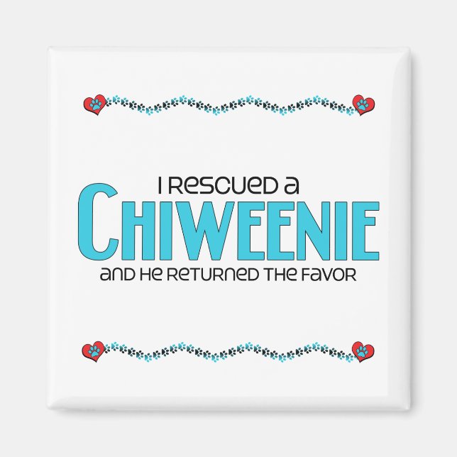 Imán Rescaté el diseño de adopción de perros Chiweenie  (Frente)