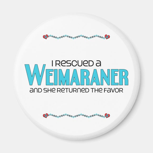 Imán Rescaté un Weimaraner (Perro femenino) (Frente)