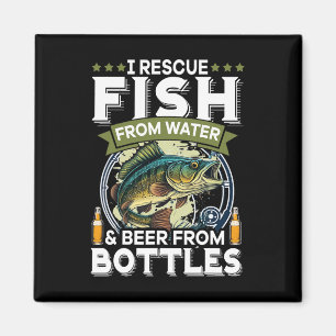Imán Rescato El Pescado Del Agua Y La Cerveza De Botell