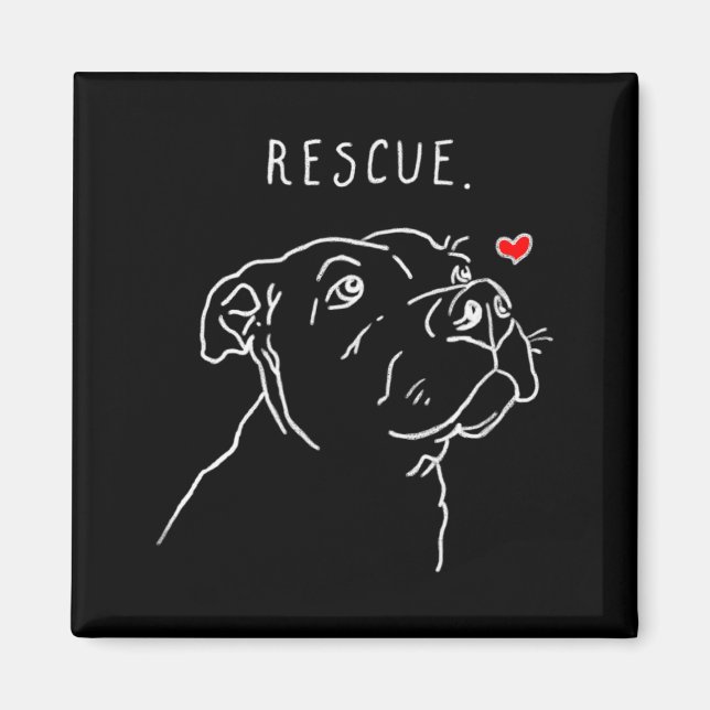 Imán Rescue Dog Tbull Drawing Rescue Mom Adopt Dont _1  (Frente)