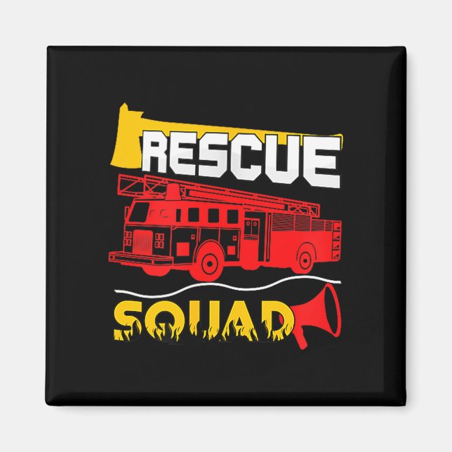 Imán Rescue Squad Lifesaver Fireman Gift Proud Firefigh (Frente)