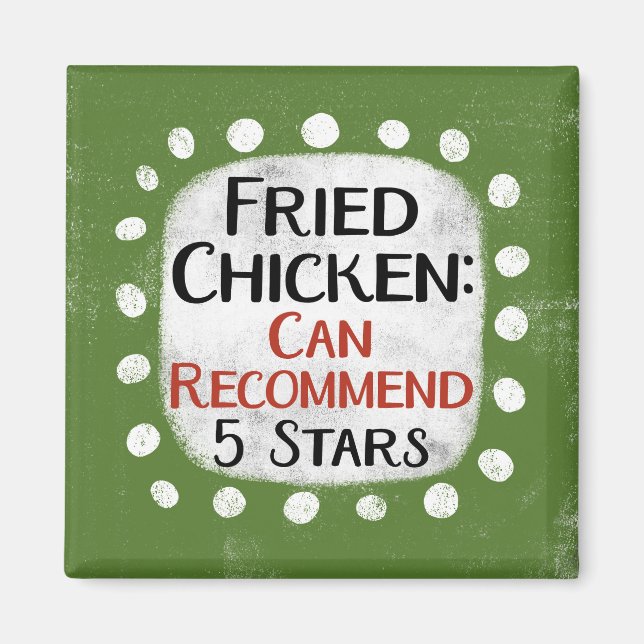 Imán Reseña de pollo frito 5 estrellas Refrigerador imá (Frente)