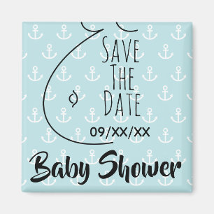 Imán Reserva de Baby Shower de la aguamarina de las