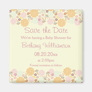 Imán Reserva de Baby Shower el floral moderno de la