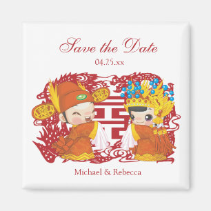Imán Reserva de la boda del chino tradicional la fecha