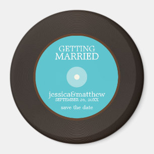 Imán Reserva de la boda del disco de vinilo la fecha