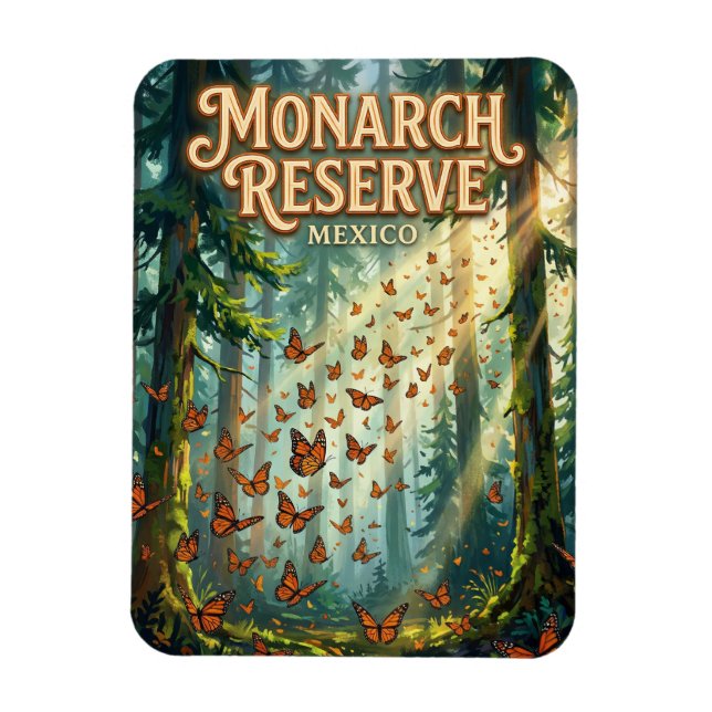 Imán Reserva de la Mariposa Monarca México (Vertical)