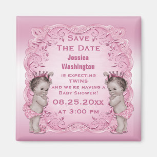 Imán Reserva de princesa Baby Shower de los gemelos del