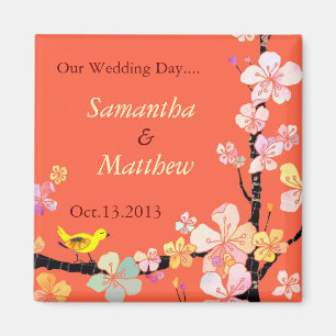 Imán Reserva de Sakura la invitación de la boda de la